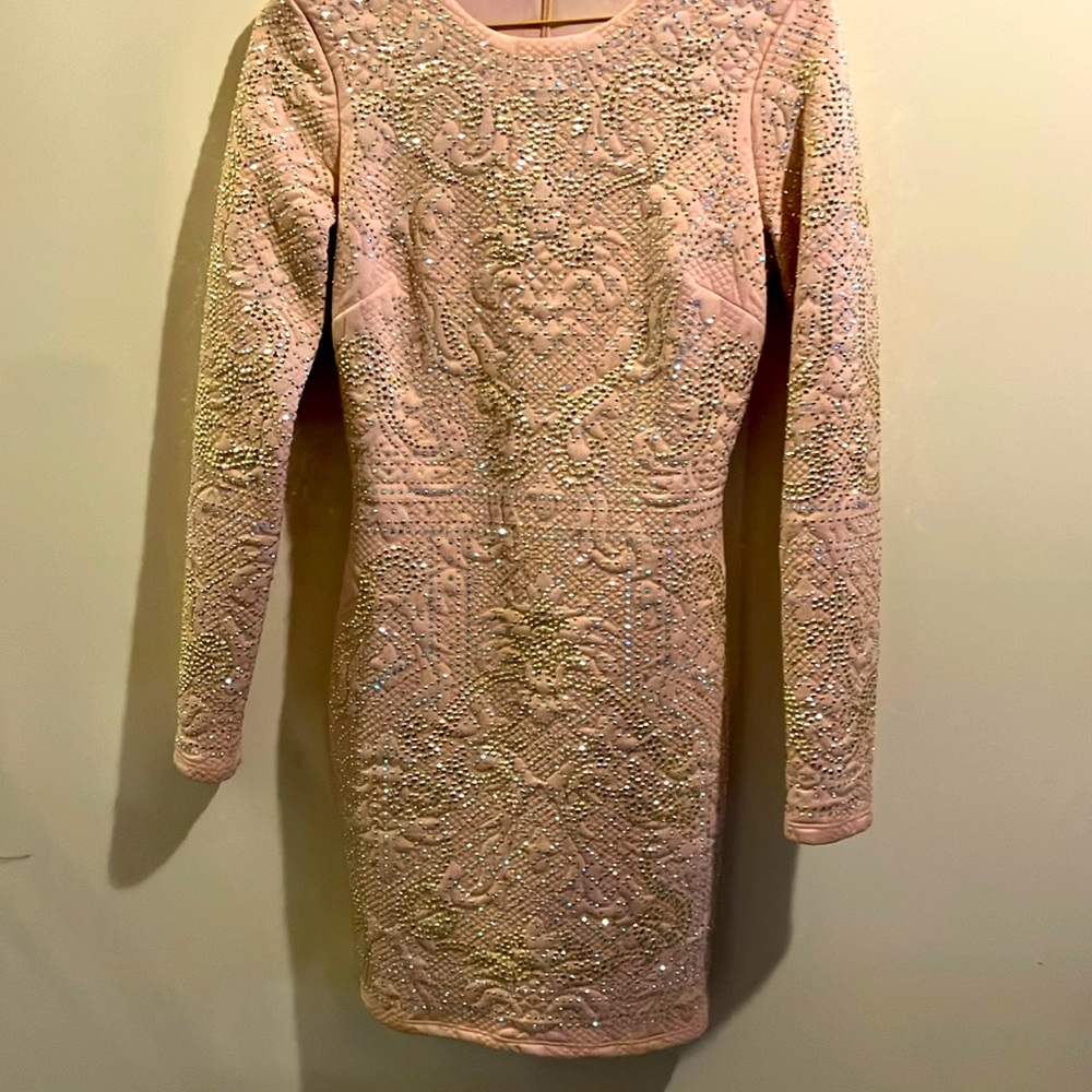 Gorgeous pink quilted studded dress